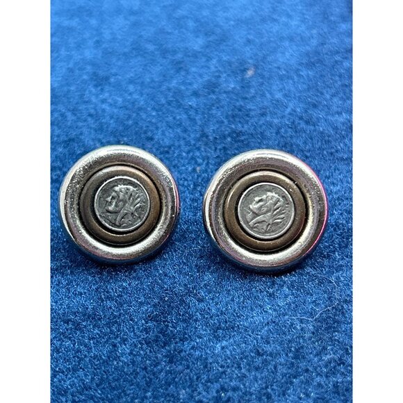 Vintage Republique Francaise Coin-Inspired Stud Earrings - Picture 1 of 5